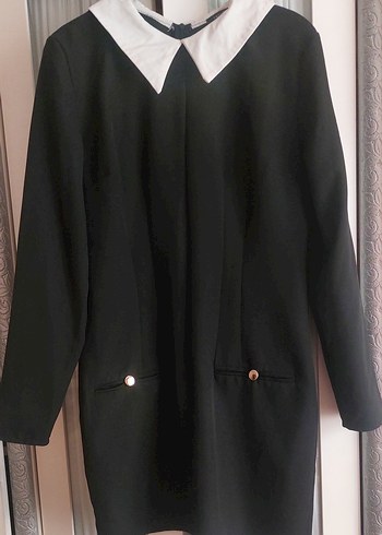 Düğmeli Siyah Midi Kadın Takım Elbise - Görsel 4