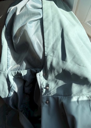 Kadın Turkuaz Midi Düğmeli Yağmurluk - Görsel 8