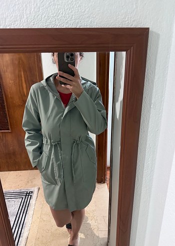 LC Waikiki Kadın Turkuaz Midi Düğmeli Yağmurluk