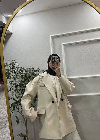 Beyaz Midi Kadın Kaban - Görsel 2