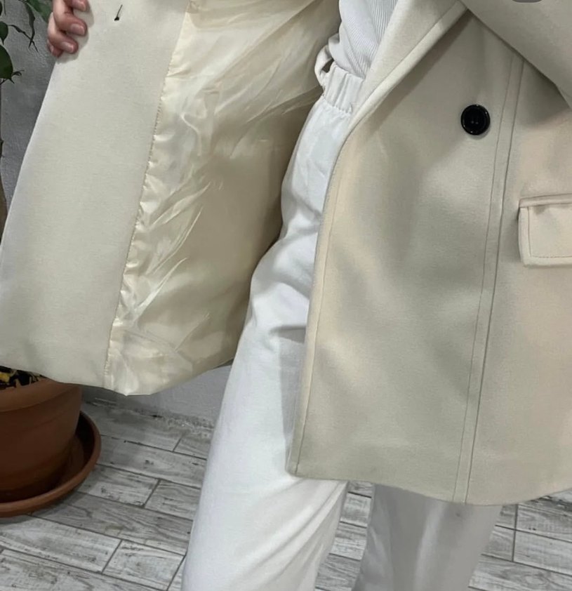 Beyaz Midi Kadın Kaban - Görsel 3