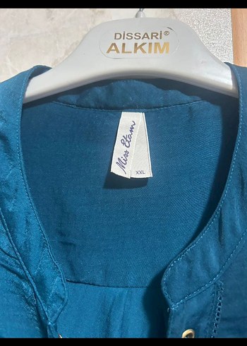 50 Beden Uzun Kollu Mavi Bohem Bluz