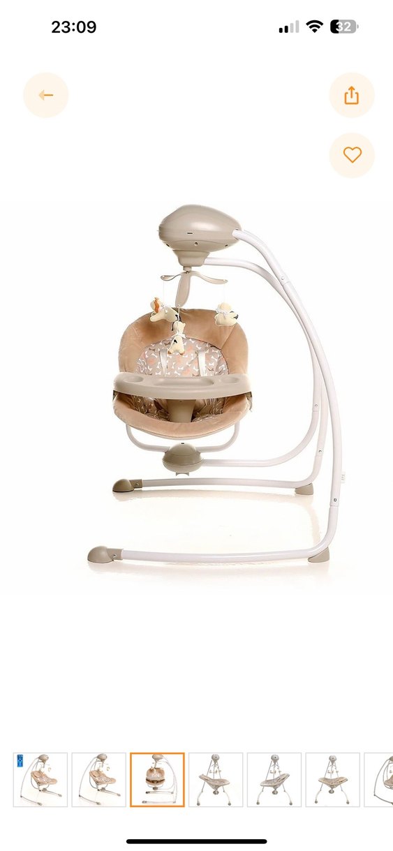 Bej Otomatik Oyuncaklı Bebek Salıncağı - Görsel 2