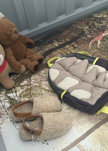 Bej Gri Çocuk Okul Çantası Dinozor Detaylı - Görsel 2