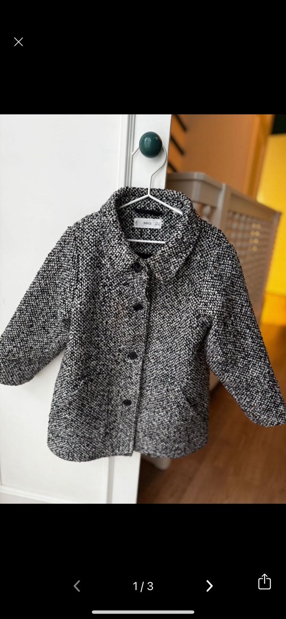 Düğmeli Gri kaban - Görsel 3