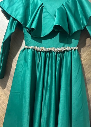 Yeşil Drapeli Uzun Bohem Abiye Elbise - Görsel 6