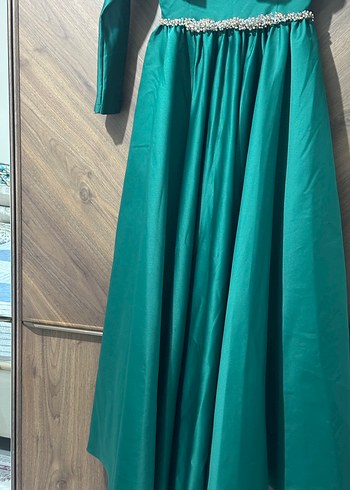 Yeşil Drapeli Uzun Bohem Abiye Elbise - Görsel 4