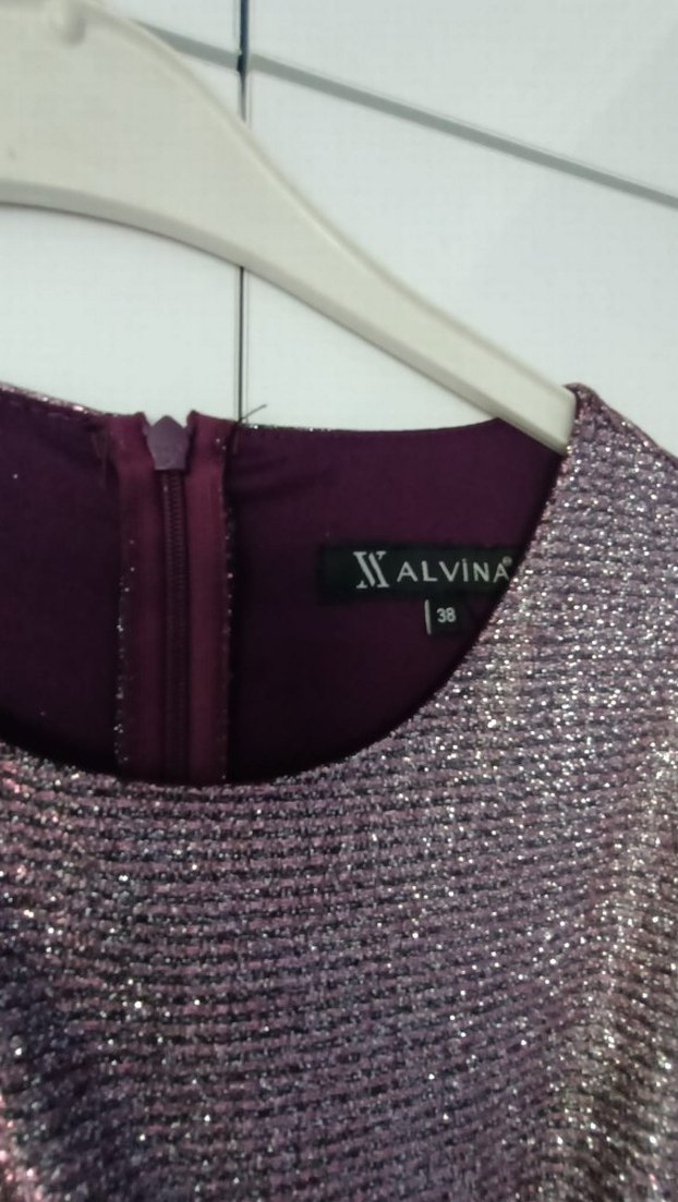 Mor Kemerli Uzun Abiye Elbise - Görsel 3