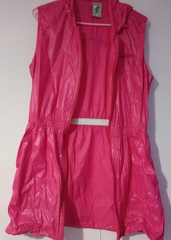 Parlak Pembe genç kadın Fermuarlı Yelek - Görsel 2