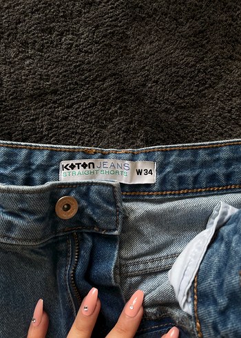 34 Beden Gevşek Kesim Mavi Kot Şort