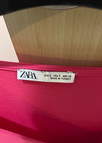 Zara Pembe V Yaka Mini Bluz