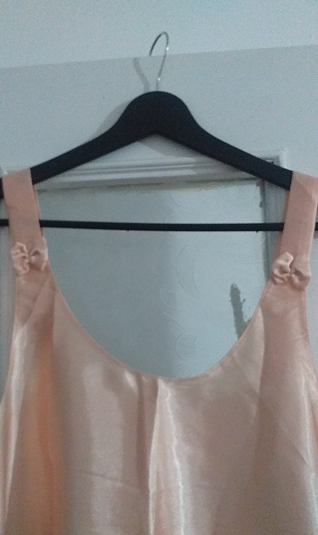 Bej Midi Saten Askılı Kadın Pijama Üstü - Görsel 2