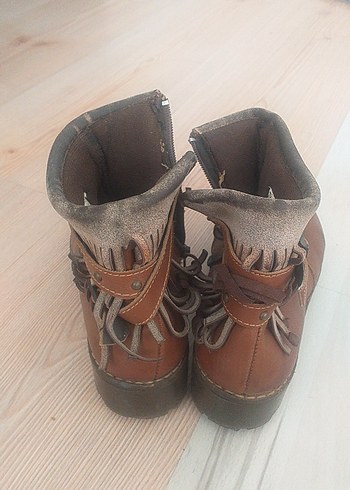 Kahverengi Deri Bohem Cocuk Botları - Görsel 3