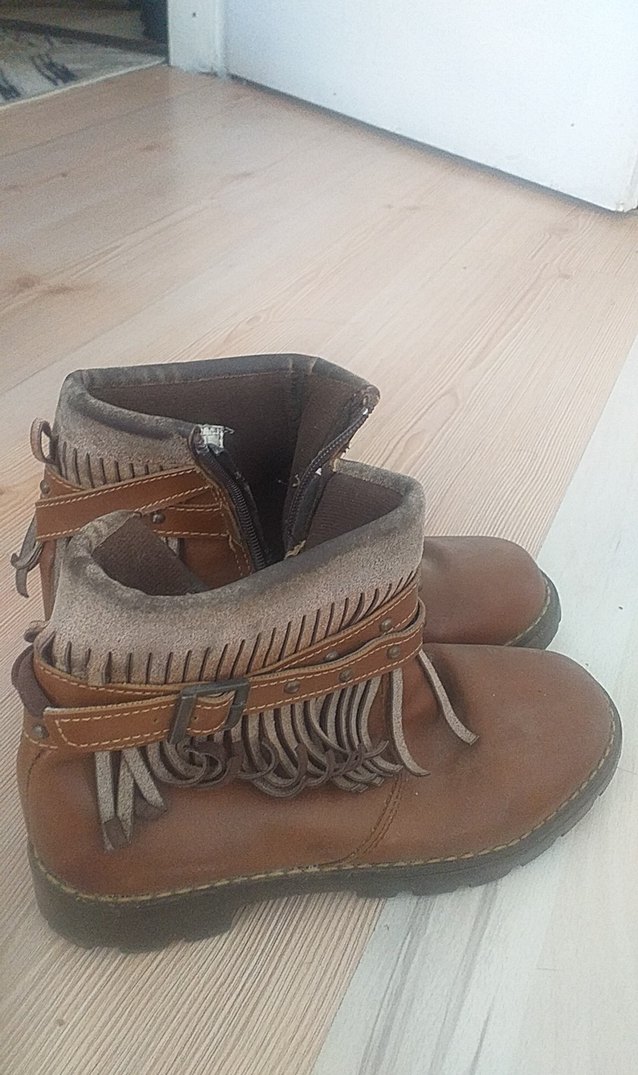 Kahverengi Deri Bohem Cocuk Botları - Görsel 2