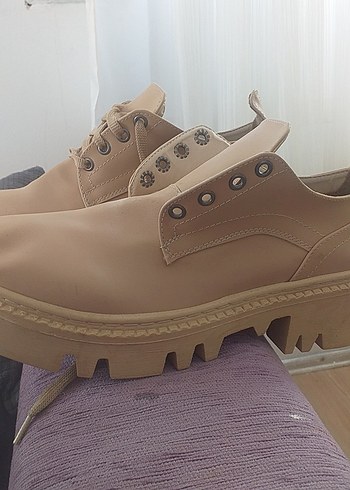 Bej Blok Topuklu Kadın Bot - Görsel 2