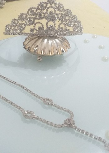 Accessorize  Zarif Tasli Gumus Tac Ve Kolye Seti