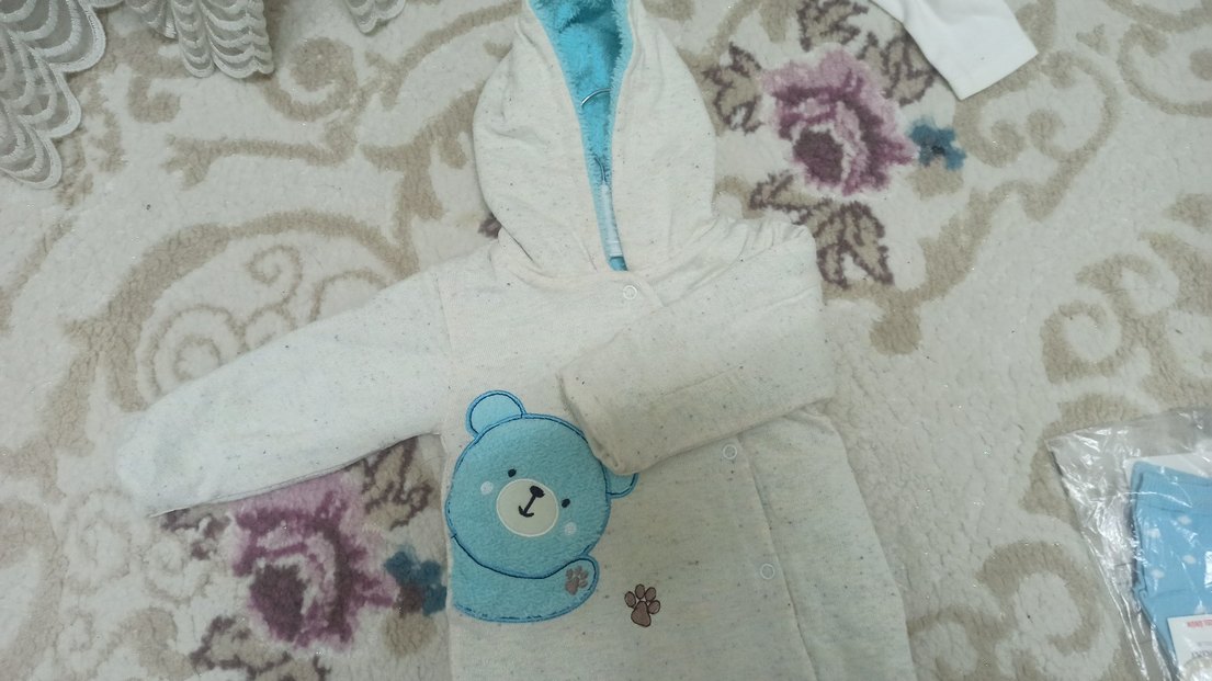 Beyaz  Erkek Bebek Tulumu - Görsel 3