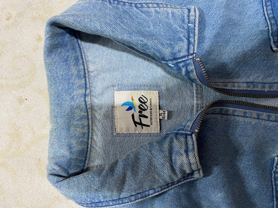 Mavi Denim Ceket Fermuarlı Rahat Kesim - Görsel 3