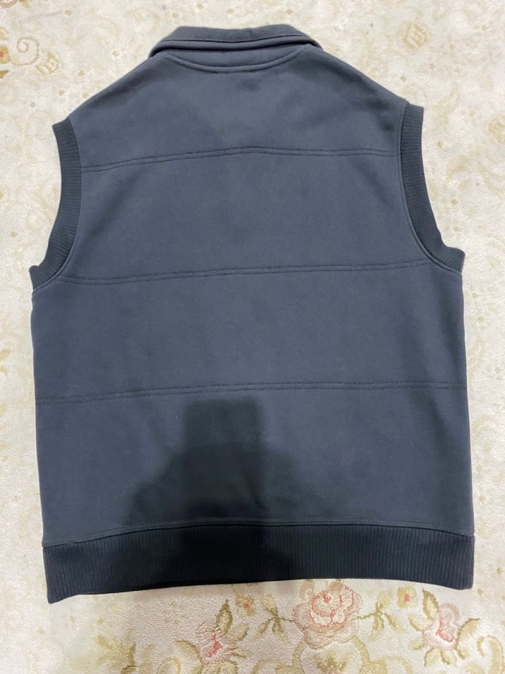 Gri Fermuarlı Yüksek Yakalı Erkek Yeleği - Görsel 3