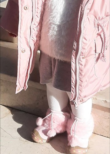 Kürklü Pembe Kız Çocuk Bot - Görsel 2