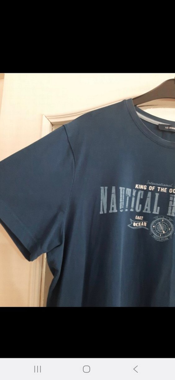 Lacivert Baskılı Erkek Tişört - Görsel 3