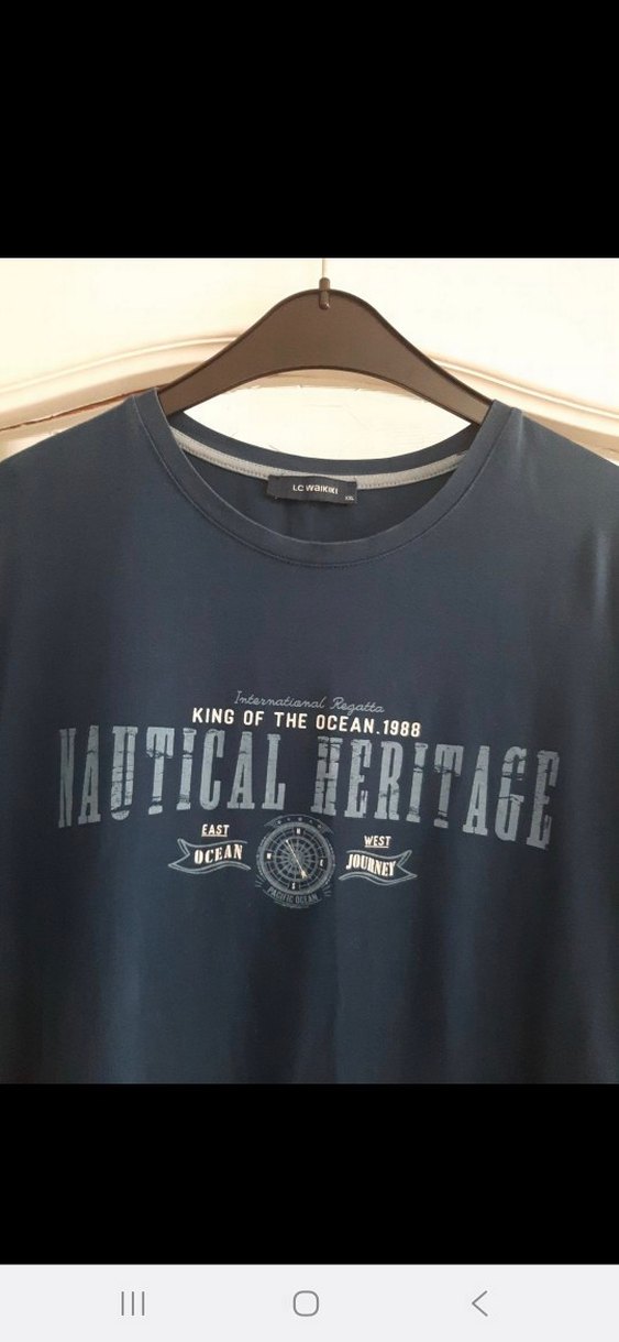 Lacivert Baskılı Erkek Tişört - Görsel 2