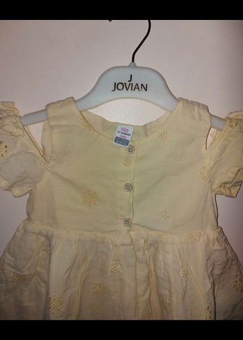 Kız Çocuk Klasik Nakışlı Fiyonklu Elbise - Görsel 5