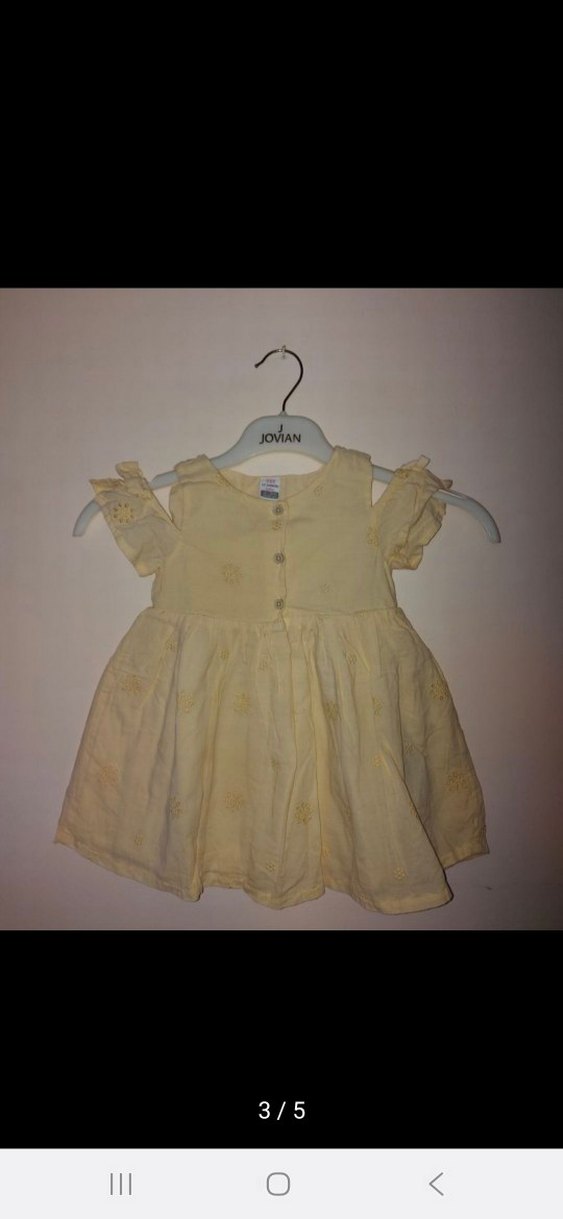 Kız Çocuk Klasik Nakışlı Fiyonklu Elbise - Görsel 3