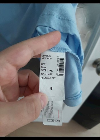 Mavi Pamuklu Erkek Tişört - Görsel 3