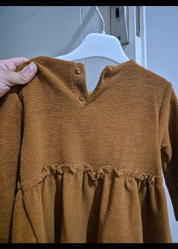 Kız Çocuk Kahverengi Uzun Kollu Elbise - Görsel 4