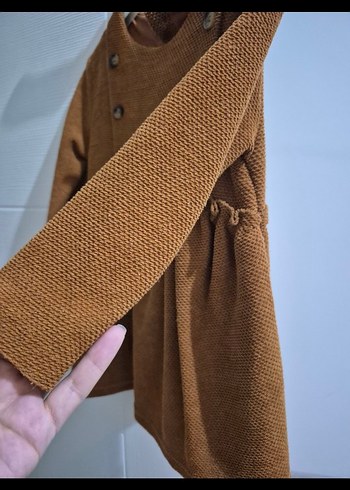 Kız Çocuk Kahverengi Uzun Kollu Elbise - Görsel 6