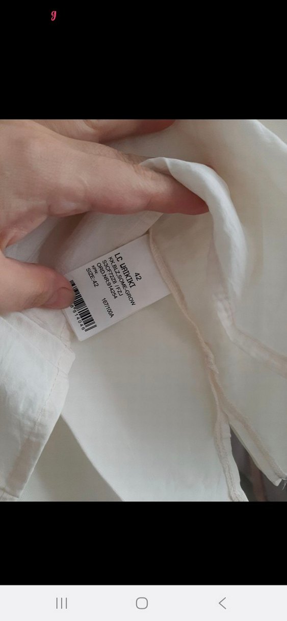 V Yaka Beyaz Kadın Bluz, Bol Kesim, Kısa Kollu - Görsel 4