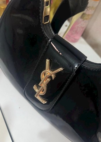 Beden siyah Renk YSL Siyah Baskılı Deri Kadın Omuz Çantası