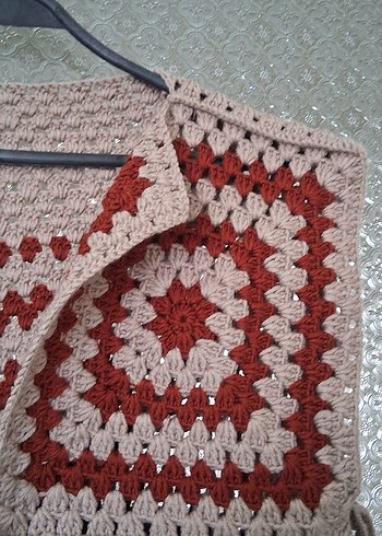 Bohem Örgü Kadın Yelek V Yakalı - Görsel 2