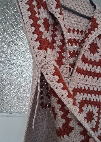 Bohem Örgü Kadın Yelek V Yakalı - Görsel 3