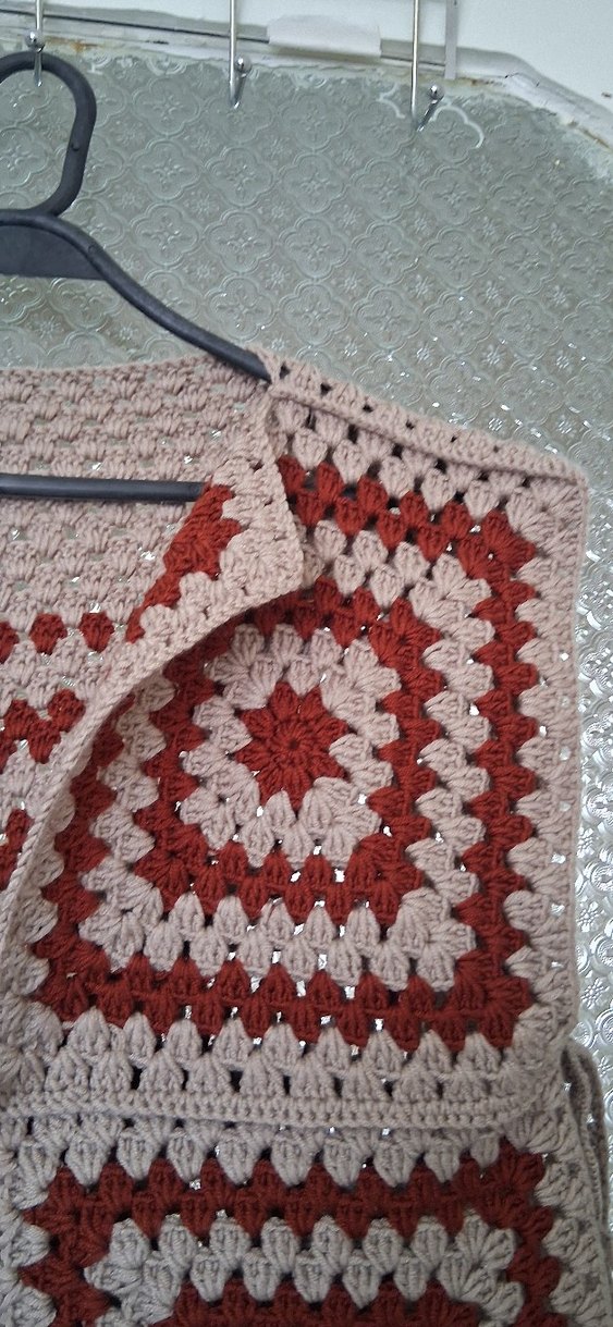 Bohem Örgü Kadın Yelek V Yakalı - Görsel 2