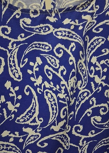 Mavi Bohem Uzun Kollu V Yaka Elbise - Görsel 3