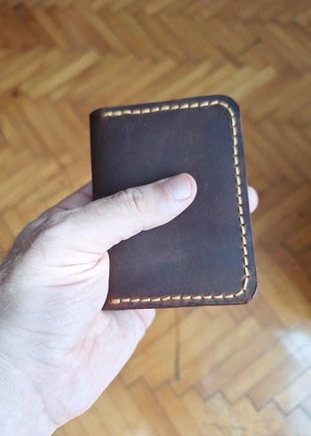 Koyu Kahverengi Minimalist Erkek Cüzdanı - Görsel 5