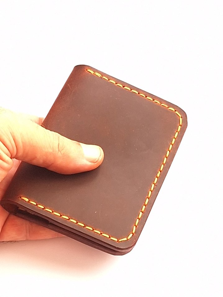 Koyu Kahverengi Minimalist Erkek Cüzdanı - Görsel 2