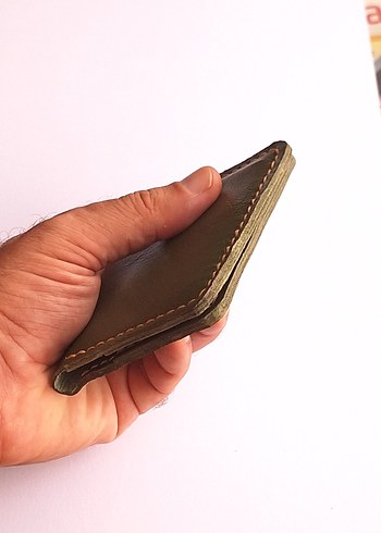 Gerçek Deri Minimal Kartlık Yeşil - Görsel 2