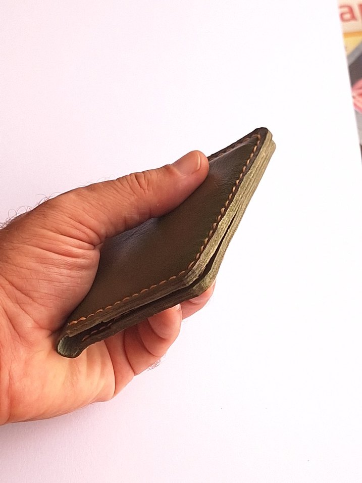 Gerçek Deri Minimal Kartlık Yeşil - Görsel 2