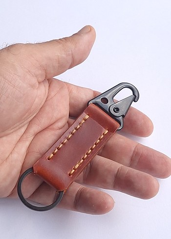 Hakiki Deri Anahtarlık Karabina Askılı - Görsel 4