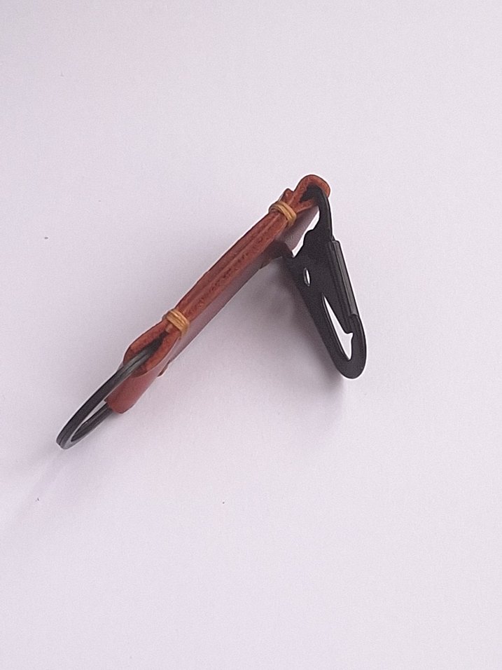 Hakiki Deri Anahtarlık Karabina Askılı - Görsel 3