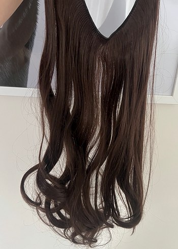 Sentetik kahverengi takma saç - Görsel 5