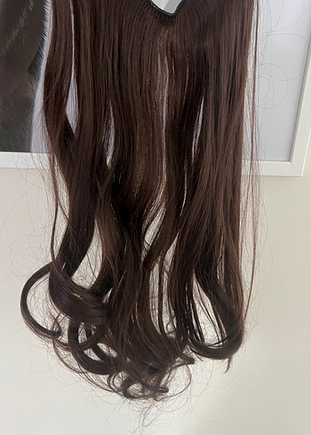 Sentetik kahverengi takma saç - Görsel 6