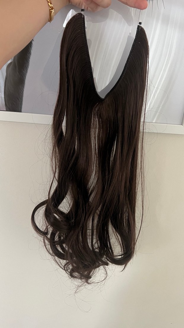 Sentetik kahverengi takma saç - Görsel 2
