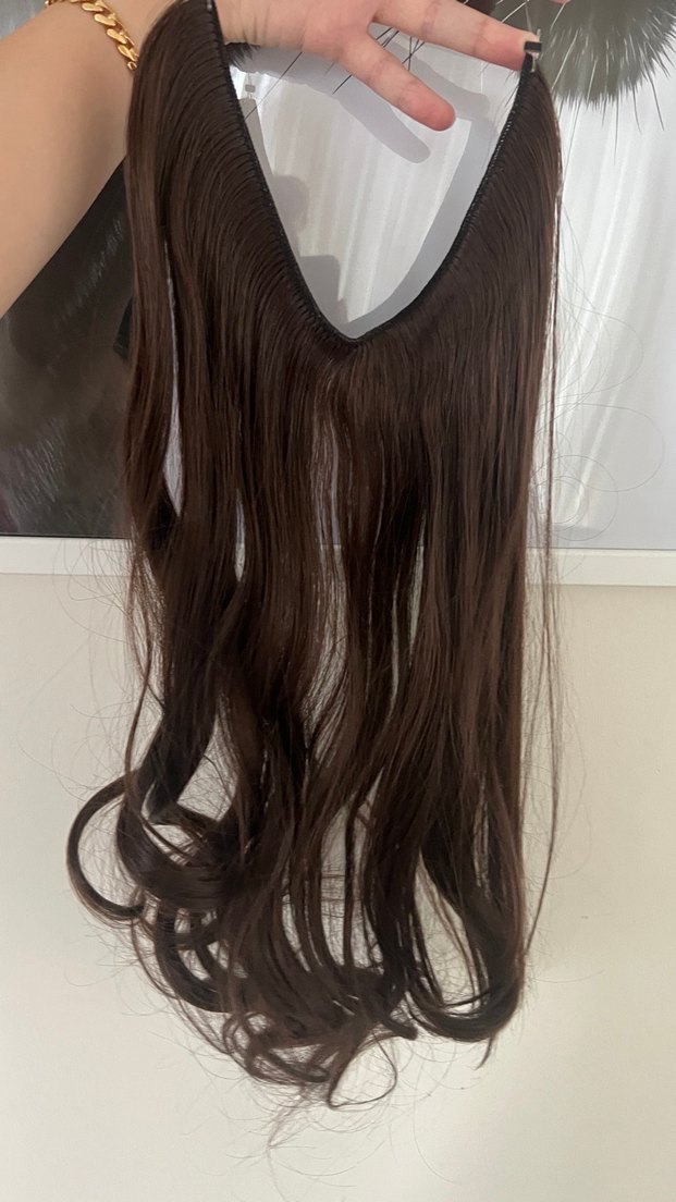 Sentetik kahverengi takma saç - Görsel 4