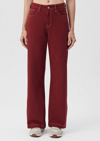 26 Beden bordo Renk Mavi Malibu Bordo Kolej Jean Pantolon