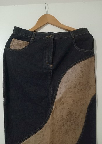 40 Beden Denim Midi Etek
