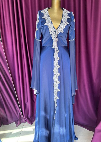 Lacivert Saten Kaftan
